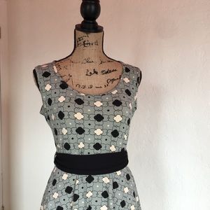 🌷Cotton Midi Dress🌷Sleeveless Empire Gray Black